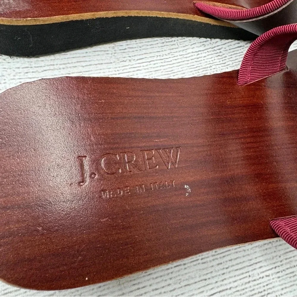 J.Crew Brown Wood Leather 2‎ Strap Sandals Size 6